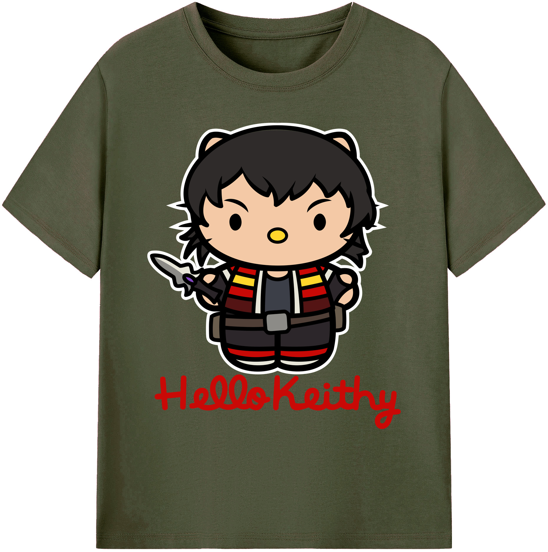 （画像用） Hello Kitty ハローキティ 綿100％ メンズ半袖Tシャツ｜肌触りやわらか＆通気性